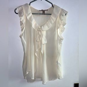 Forever 21 Cream Sleeveless Blouse